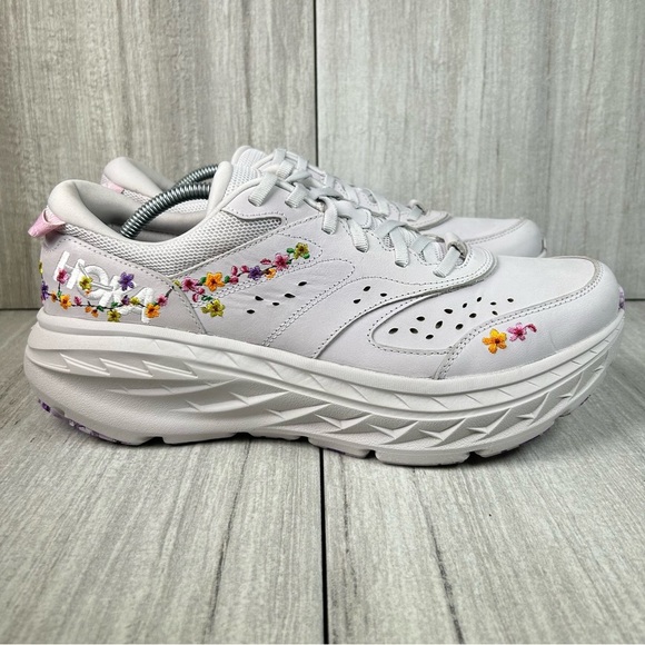 Hoka One One Other - NEW Hoka One One Bondi L BP Floral Nubuck Leather Athletic Sneaker Mens Size 13